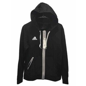 Adidas Women's Team Issue Full Zip Pocket Fleece Hoddie Size Medium Black $75